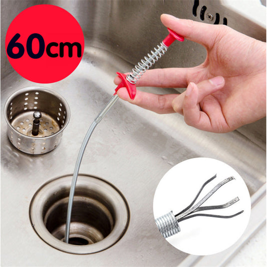 Sewer Dredger Spring Drain Cleaner – Hair Clog Remover Tool for Kitchen Sink & Bathroom Pipes