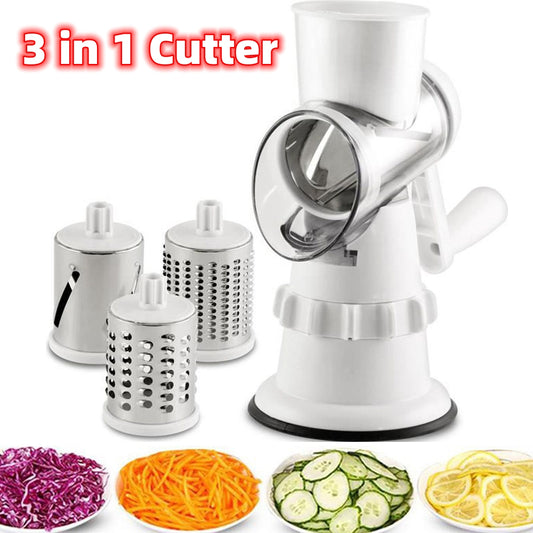 3-in-1 Vegetable Slicer | Manual Grater, Cutter & Shredder