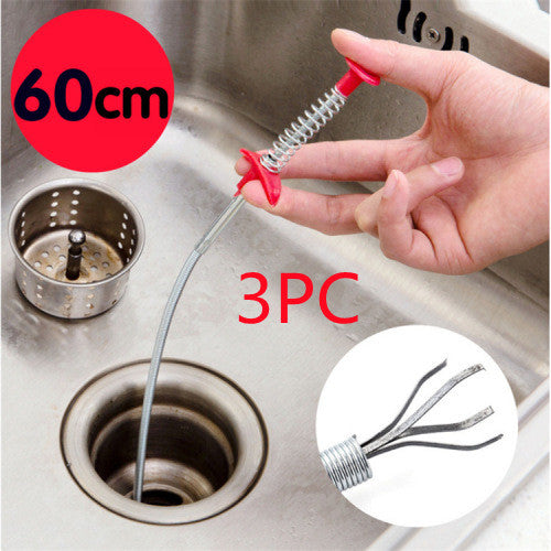 Sewer Dredger Spring Drain Cleaner – Hair Clog Remover Tool for Kitchen Sink & Bathroom Pipes