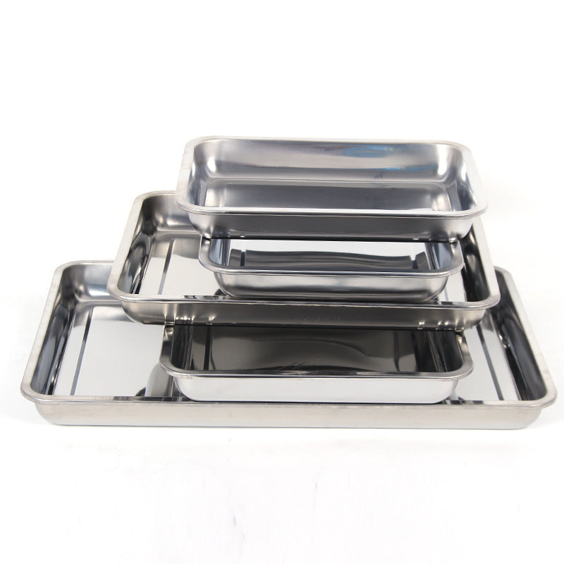 Stainless Steel Storage Trays Square Plate Thickening Pans Rectangular Tray