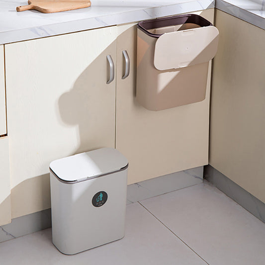 Kitchen Hanging Sliding Lid Plastic Trash Can