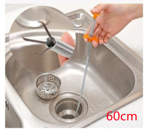 Sewer Dredger Spring Drain Cleaner – Hair Clog Remover Tool for Kitchen Sink & Bathroom Pipes