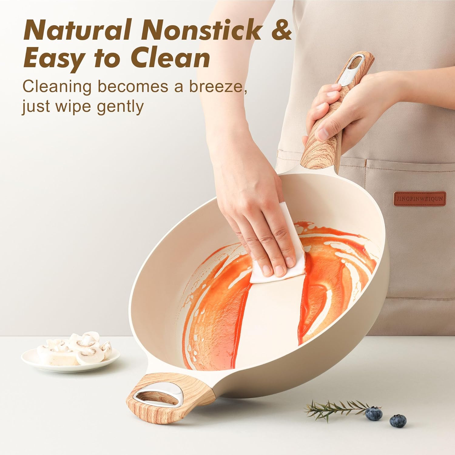 SENSARTE Ceramic Nonstick Frying Pan with Lid