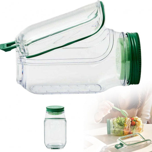 Portable Plastic Salad Pod All-In-One Container With Leak Proof Oats Container