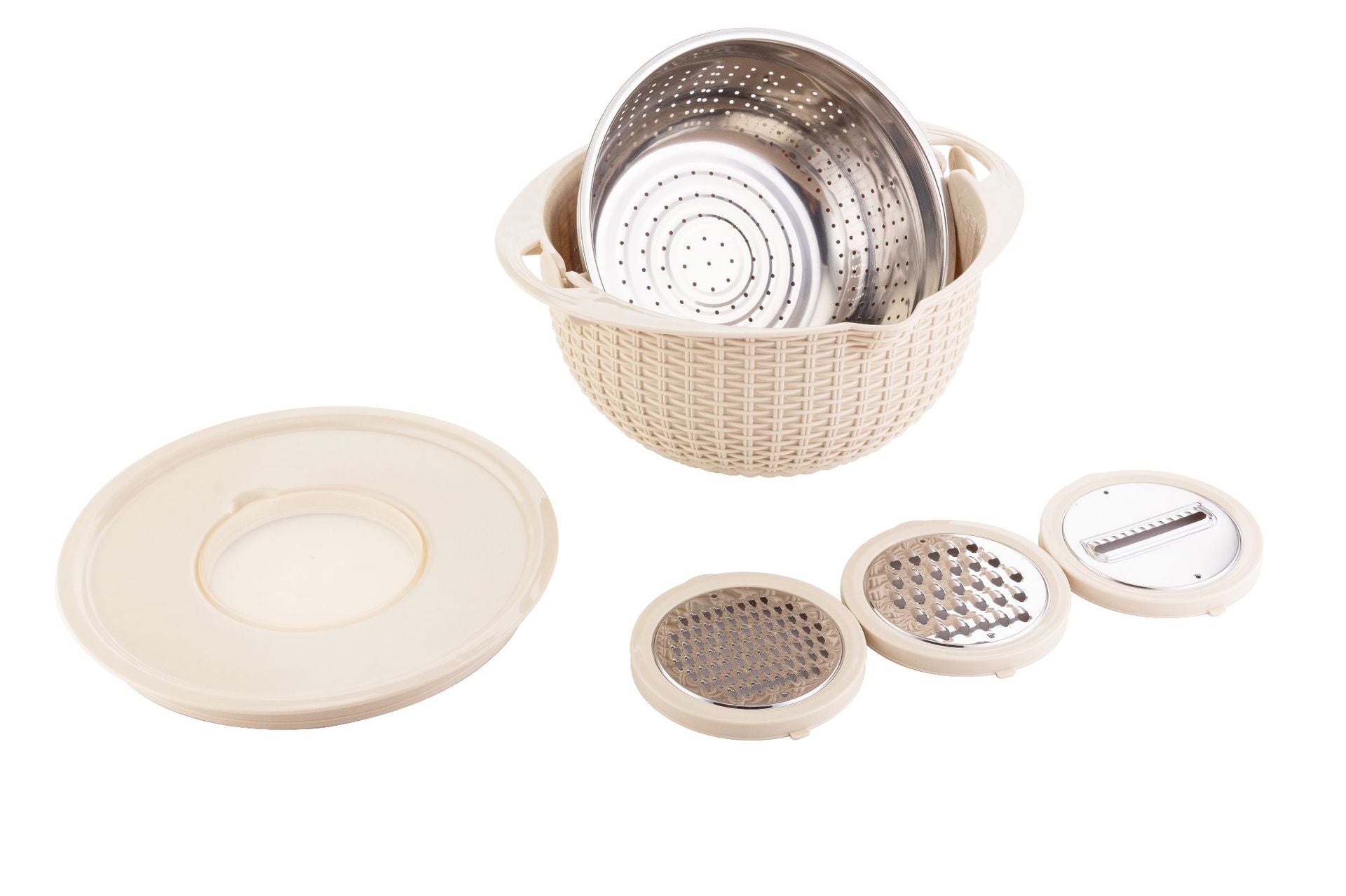 Double-Layer Rotating Fruit & Vegetable Basket | Removable Draining Tray