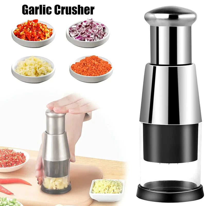 Manual Garlic Crusher & Onion Chopper | Multi-Purpose Vegetable Chopper Kitchen Tool